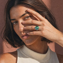 Aqua Abalone Lip Balm Ring - Zilver