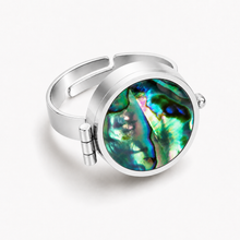 Aqua Abalone Lip Balm Ring - Zilver
