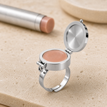 Aqua Abalone Lip Balm Ring - Zilver